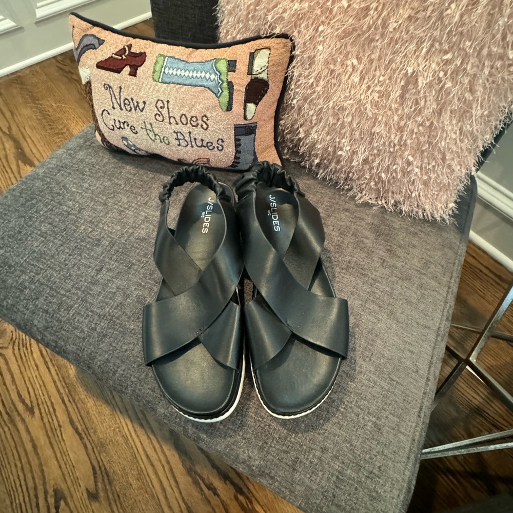 J Slides Resa Leather Sandals, size 10